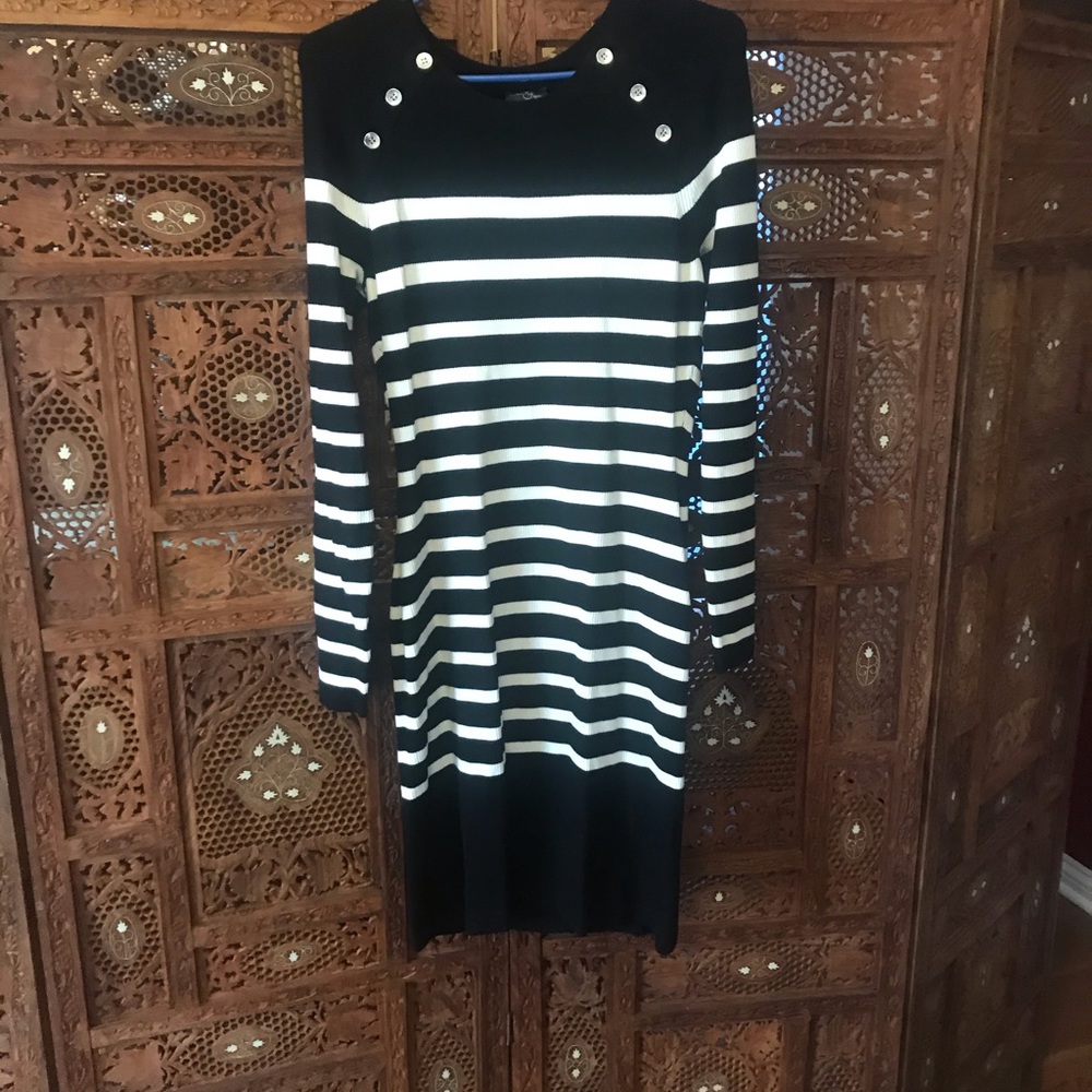 Black and White Sweater Dress